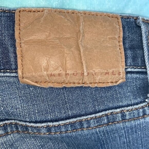 Aeropostale Mens Flex Effects Super Skinny Jeans Distressed Blue Denim 33x32 - Picture 7 of 15